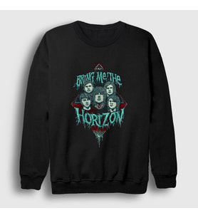 Presmono Unisex Siyah Band Bring Me The Horizon Sweatshirt 20642tt