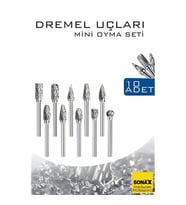 Dremel Uyumlu Mini Oyma Gravür Uç Seti - 10'lu Tungsten Karbür, Ahşap/Metal/Plastik için