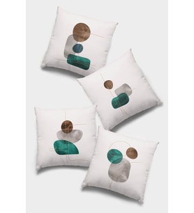 Zümrüt Modern Çift Taraflı 4'lü Set Kırlent Kılıfı 4KR027