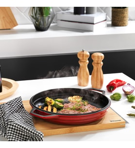 Schafer Guss Chef Döküm Yuvarlak Grill Tava Çift Kulplu 28Cm-1 Parça