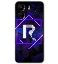 Xiaomi Redmi 13C Kılıf HD Desen Baskılı Kılıf - Dark Neon Yaprak R Harfi