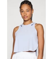 Nike AeroSwift Dri Fit ADV Crop Womens Slim Fit Tank Kadın Pileli Crop Antreman Atleti Mavi