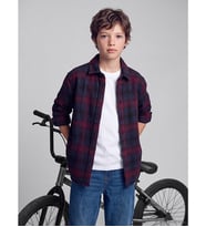 LCW Kids Kırmızı Ekose Gabardin Erkek Çocuk Gömlek