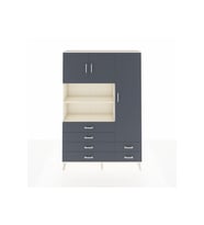 Arges Gardrop 9 Raflı 6 Çekmeceli 3 Kapaklı 132x30x195 Aytaşı-Antrasit