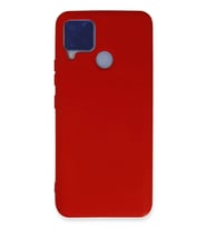 Realme C15 Kılıf Nano içi Kadife Silikon - Kırmızı