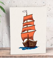 BK Gift Gemi Tasarımlı Dekoratif Mini Kanvas Tablo 15x20cm-3