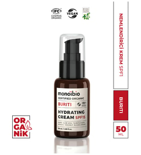 Monoibio Buriti Organik Nemlendirici Cilt Bakım Kremi  Günlük Nemlendirici Güneş Koruyucu SPF 15 Krem 50 ml