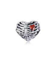 Kırmzı Taşlı Kalp Charm