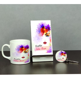 Kuaför Üçlü Set (Kupa + Telefon Standı + Anahtarlık) 002