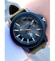 U.S.POLO ASSN Silikon Kordon 5 Atm Suya Dayanıklı Spor Erkek Kol Saati USPA.1029.B05 (Yeşil)