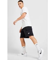 Sportswear Club Men's Cargo Shorts Erkek Pamuklu Siyah Kargo Şort