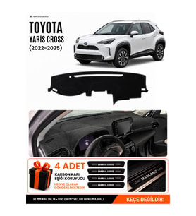 e-biz TOYOTA YARİS CROSS (2022-2025) Uyumlu Torpido Koruma, Torpido Örtüsü, Torpido Kılıfı - Siyah - TO029