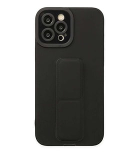 iPhone 12 Pro Max Kılıf Mega Standlı Silikon - Siyah