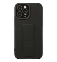 iPhone 12 Pro Max Kılıf Mega Standlı Silikon - Siyah