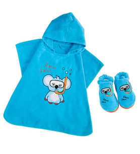 Milk&Moo Çocuk Panço ve Ev Terliği Cool Koala (Mavi)