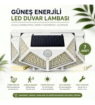 100 LED Solar Hareket Sensörlü Dış Mekan Bahçe Lambası (7 Adet)