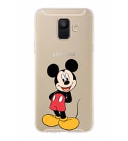 Samsung Galaxy A6 (2018)  Kapak Mickey Mouse Tasarımlı Şeffaf Silikon Kılıf