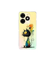 Tecno Spark Go 2024 ile Uyumlu Splash Kedi Tasarımlı Şeffaf Silikon Kılıf