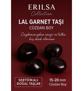 Sertifikalı Lal Garnet Taşı Cüzdan Boy 15–20 mm – Tutku ve Enerji Taşı