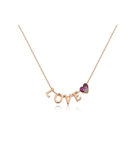 Gümüş Rose Kalpli Love Kadın Kolye CSR2180629