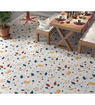 Yer Kaplama Zemin Kaplama Folyosu 65x130 cm Terrazzo Renkli Mermer (Çok Renkli)