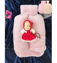 Ramazan Özel Sevgili Pudra Pembe Kadın Sıcak Su Torbalı Peluş Ayıcıklı Ayak Isıtıcı 2 Litre