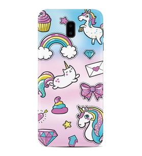 Samsung J6 Plus J7 Prime J7 Pro M20 Kılıf Desenli Silikon Unicorn Mektup 1800