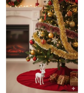 22 cm x 15 cm – Yılbaşı Geyik Beyaz Kadife Tüylü Dekoratif Masa ve Parti Süsleme Figürü Noel