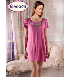 Pure Floral Gecelik (Fuşya)