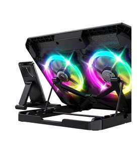 RGB Işıklı Laptop Soğutucu Stand Çift Fanlı Sessiz Çalışan Ayarlanabilir