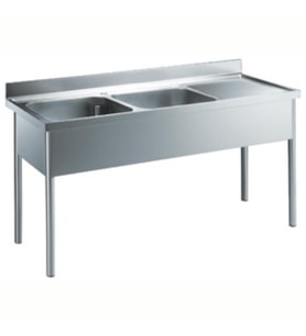 Electrolux Professional 2 Evyeli Tezgah, Evyeler 500x600x300mm, Damlalığı Sağda - 1800 Mm LG1826DXEN