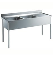 Electrolux Professional 2 Evyeli Tezgah, Evyeler 500x600x300mm, Damlalığı Sağda - 1800 Mm LG1826DXEN