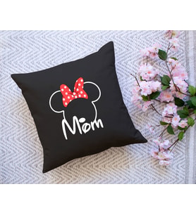 BK Gift Disney Tasarımlı Premium Kumaş Siyah Kırlent Yastık, Ev Hediyesi, Ev Dekorasyonu, Dekoratif Hediye-1