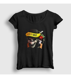 Presmono Kadın Siyah Hat V2 Guns N' Roses T-Shirt 294628tt