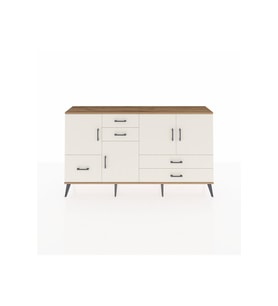 Arges Konsol 4 Raflı 5 Çekmeceli 4 Kapaklı 176x30x99 Çam-Aytaşı