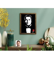 BK Gift Kişiye Özel Godfather Baba Tasarımlı Doğal Masif Ahşap Çerçeveli Tablo-20