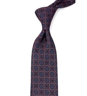 Mürdüm Motif Desen Mendilli Klasik Kravat KK12674