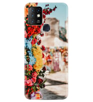 INFINIX Hot 8 9 10 11S Hot 10 Play 10T Kılıf Desemli Silikon Gerçek Çiçekler 1743