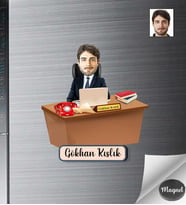 Kişiye Özel İş Adamı Ahşap Magnet -23