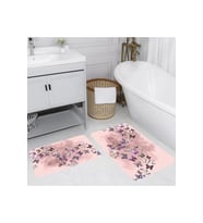 Rovigo Home Dijital Baskılı 2'li Banyo paspas Takımı RVG5077 (Pembe)