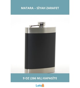 Paslanmaz Çelik Tekli 9 Oz Siyah Matara