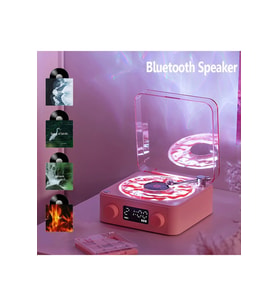 Retro Pikap Plak Çalar Hoparlör Şarjlı Kablosuz Projektör Gece Lambası Bluetooth hoparlör