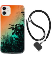 Apple iPhone 11 12 13 Mini Kılıf Boyun Askılı Silikon Güzel Çiçekler 1712