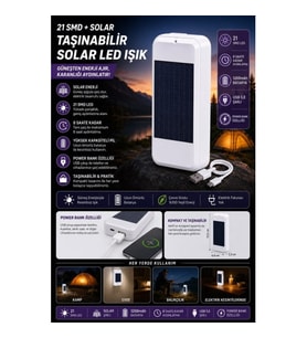 Taşınabilir Solar Led Power Bank