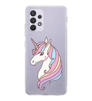 Samsung Galaxy A32  Kamera Korumalı  Kapak Unicorn Tasarımlı  Şeffaf Kılıf