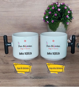 Fen Bilimleri Öğretmeni Kupa Bardak T Siyah Kulplu Öğretmenler Günü Hediyesi