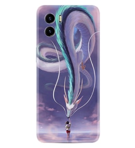 Vivo Y15S Y32 Y33S Y51 Y53S Kılıf Desemli Silikon Kız ve Ejderha 1742