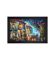 Manzara Temalı Kanvas Tablo 80 x 110 cm Siyah Çerçeve