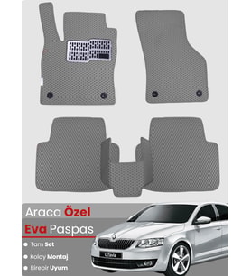 SKODA OCTAVİA A5 (2004-2012) Uyumlu EVA Paspas Tam Set–Oto Paspas,Araca Özel,Kolay Montaj