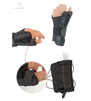 El Bilek Splinti Airtex siyah Sağ Taraflı Bileklik ve Başparmak Destekleyici Korsesi WS-0041